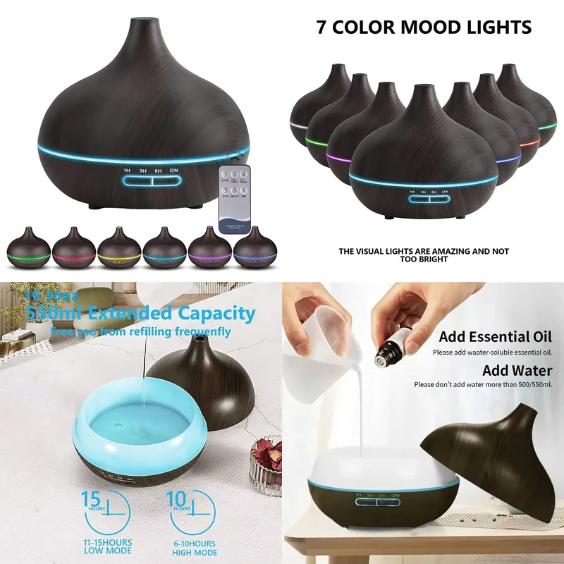Essential Oils - Dyfuzor zapachowy USB w kolorze drewna,
