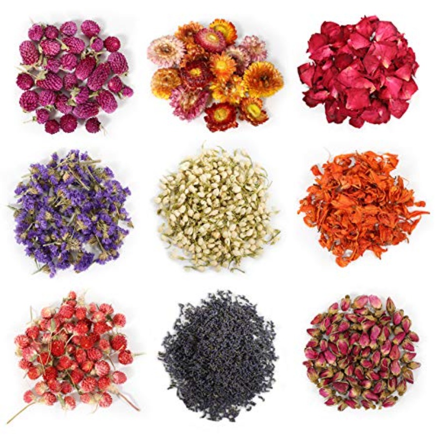 Dried Herbs - 9 Torebek Suszonych Kwiatów, 100% Naturalny